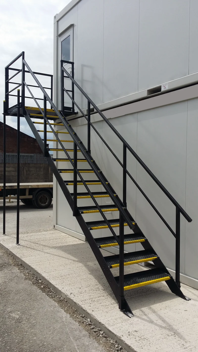 Steel Staircase with Landing for Cabins